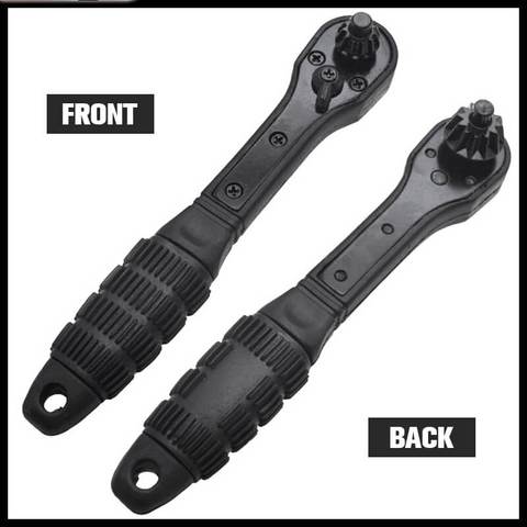 Black Ratchet Wrench 2 in 1 Function Double Head Wrench Tool Loriver Drill Chuck Key Wrench 